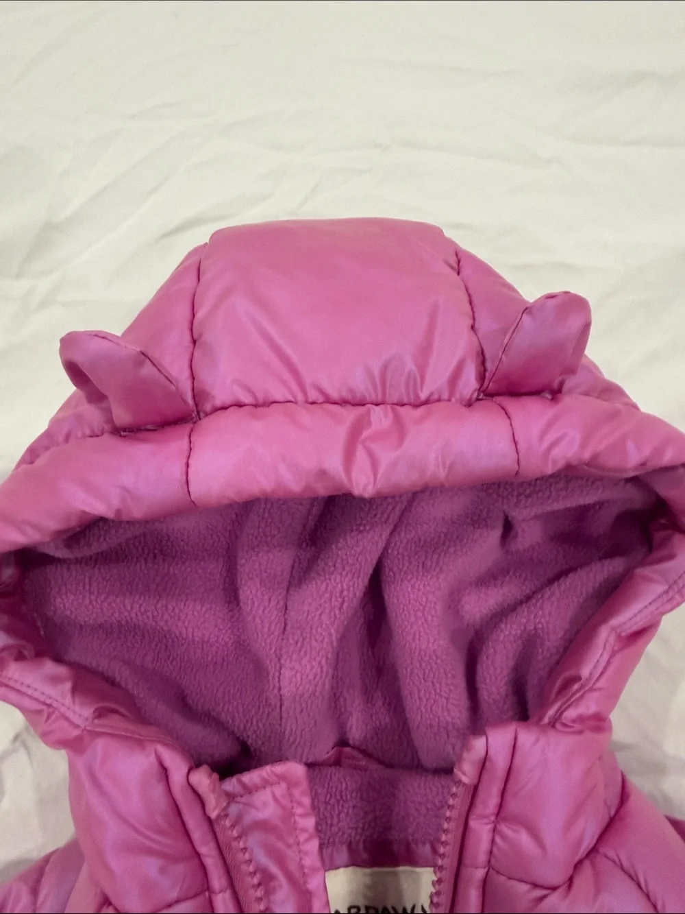 BearPaw Pink Puffer Jacket with Logo Patch